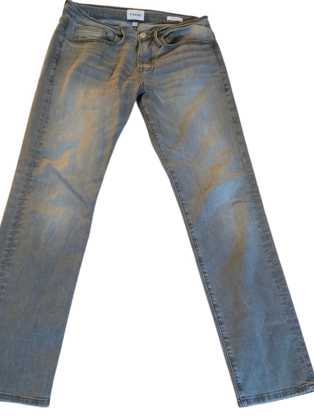 Frame Denim Men's Light gray Straight Jeans l'homme slim  size 32